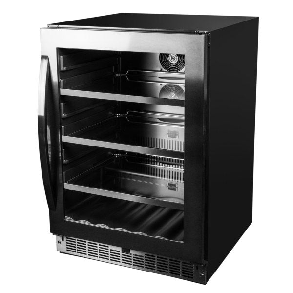 Silhouette - 24" 5.5 cu. ft.  Built-in Beverage Center in Black Stainless Steel - SSBC056D3B-S