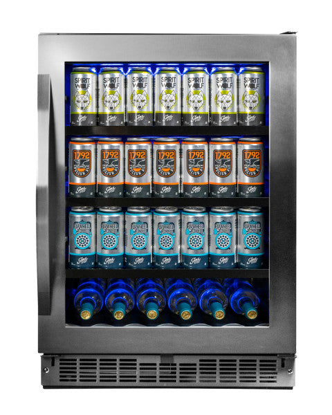 Silhouette - 24" 5.5 cu. ft.  Built-in Beverage Center in Black Stainless Steel - SSBC056D3B-S